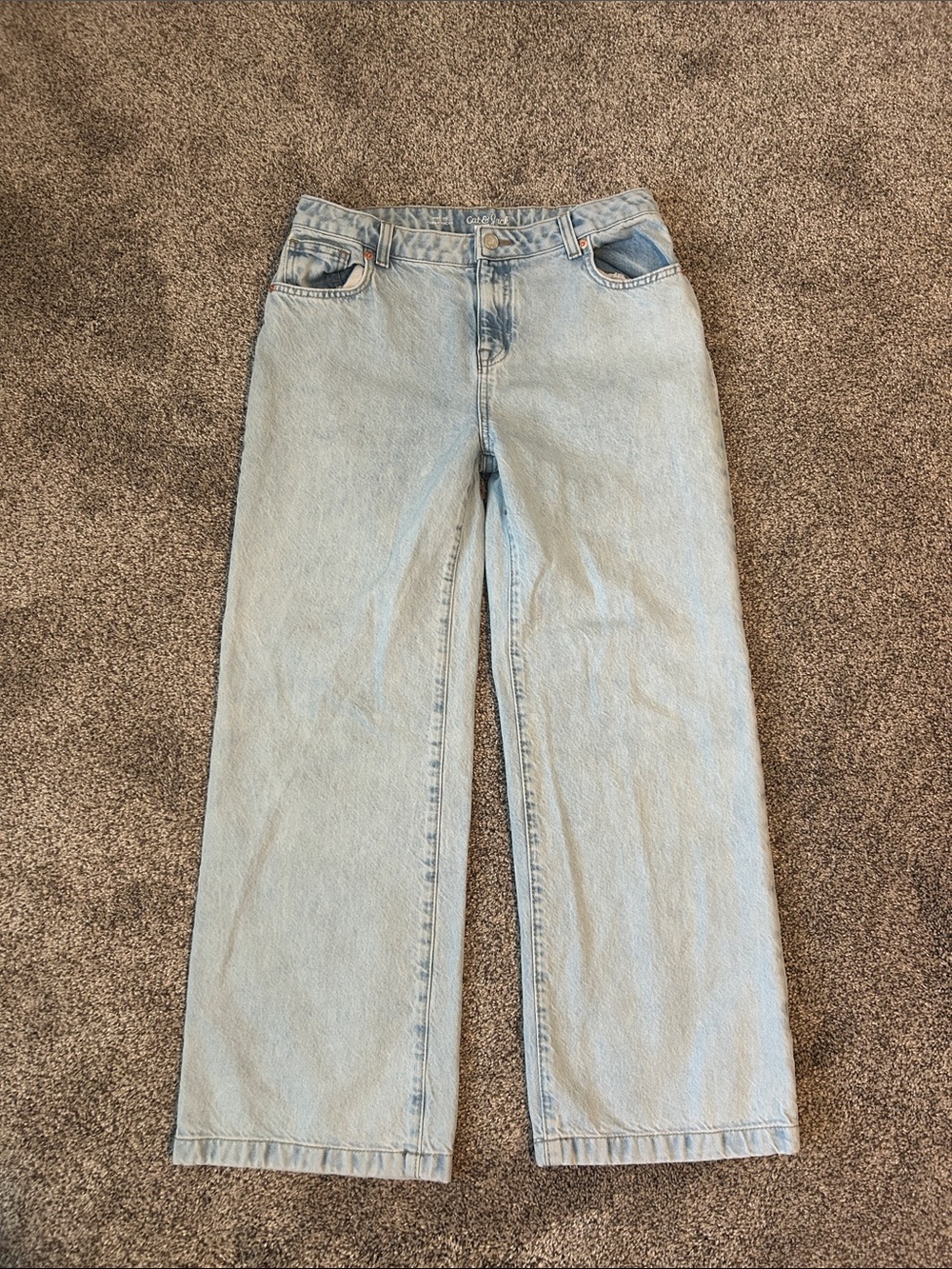 Cat & Jack Light Blue High-Rise Wide-Leg Jeans